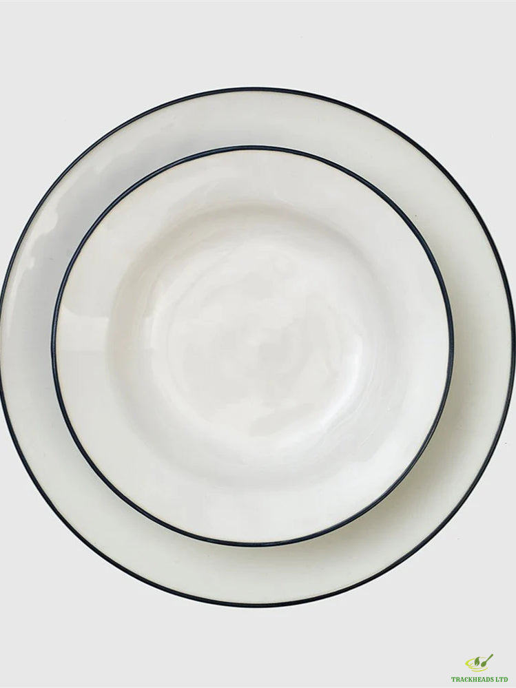 Blue rim 12-piece cutlery set