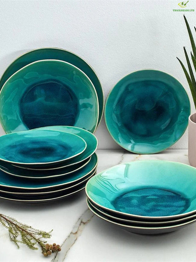 Blue Water 12-Piece Dinnerware Set