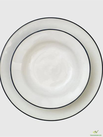 Blue rim 12-piece cutlery set