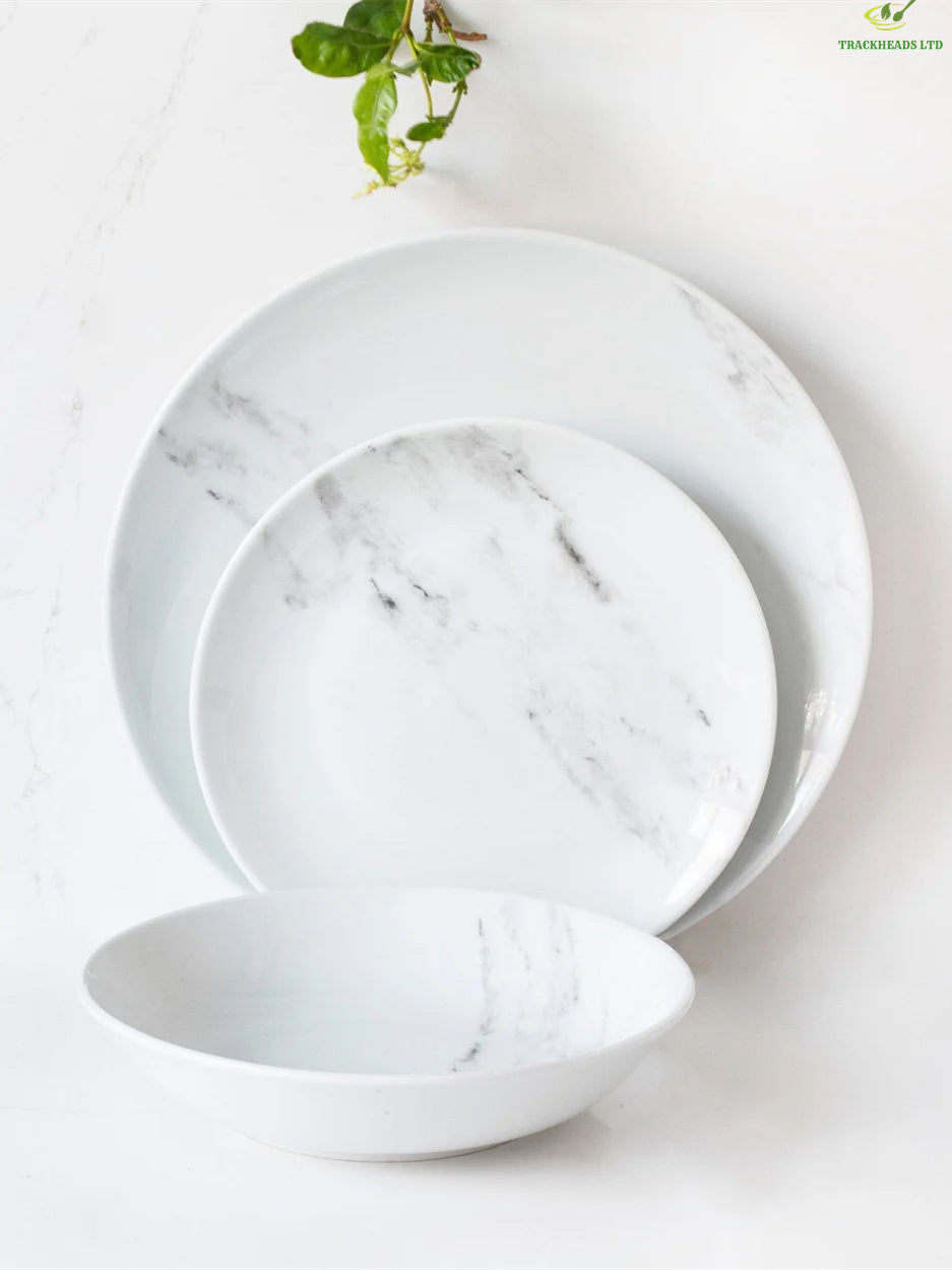Marble 12-piece dinnerware set